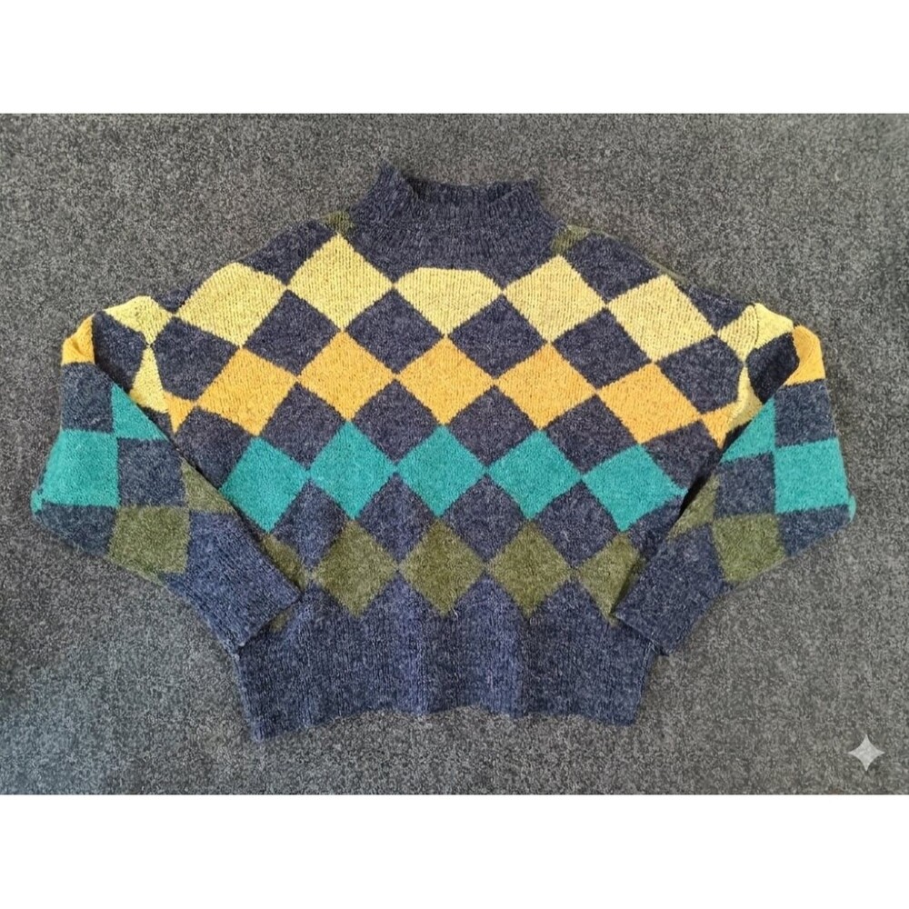 Joseph A. Argyle Mock Neck Sweater Size M